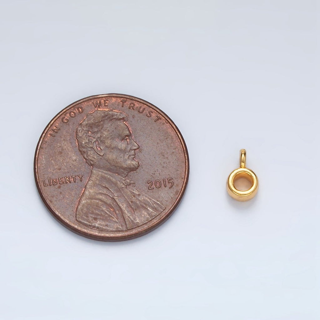 24K Gold plated 7mm Minimalist Round Charm Findings | Z848 - DLUXCA