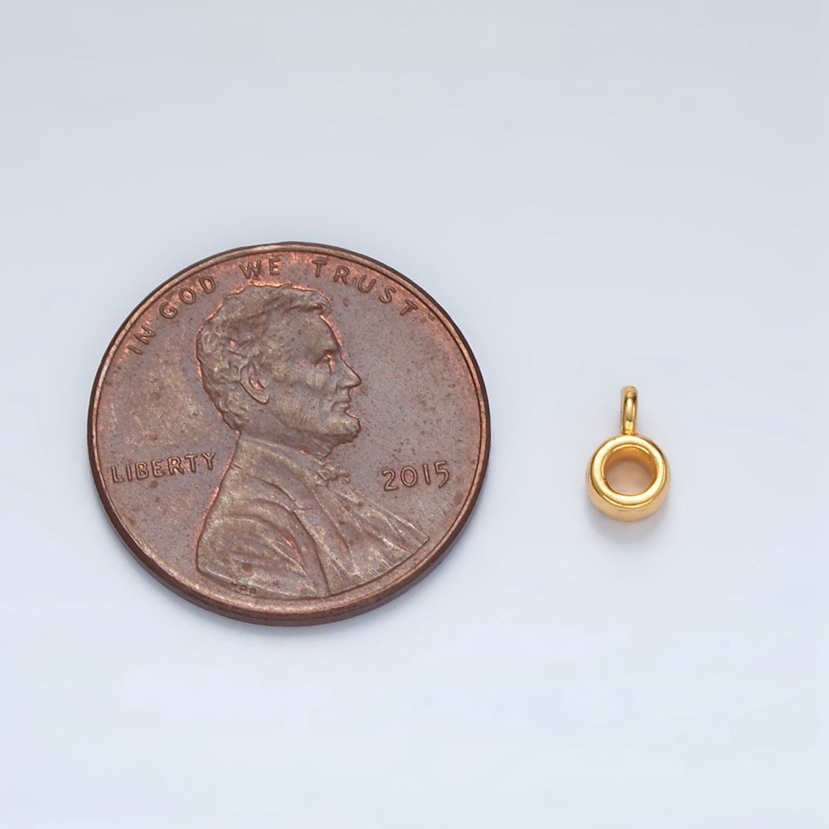 24K Gold plated 7mm Minimalist Round Charm Findings | Z848 - DLUXCA