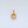 24K Gold plated 7mm Minimalist Round Charm Findings | Z848 - DLUXCA