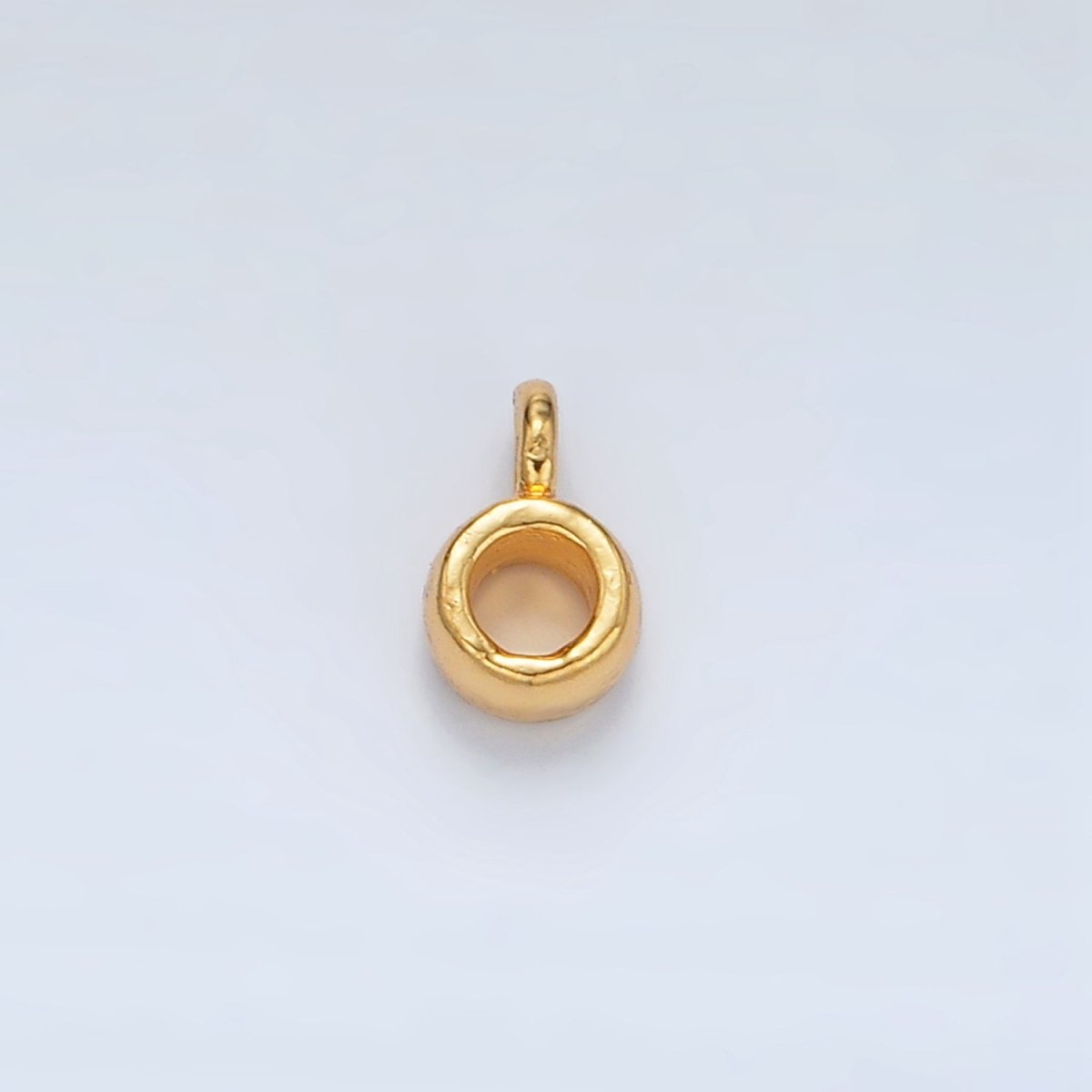 24K Gold plated 7mm Minimalist Round Charm Findings | Z848 - DLUXCA
