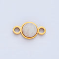 24K Gold plated 7mm Natural Gemstone Minimalist Connector | F569 F586 F587 - DLUXCA