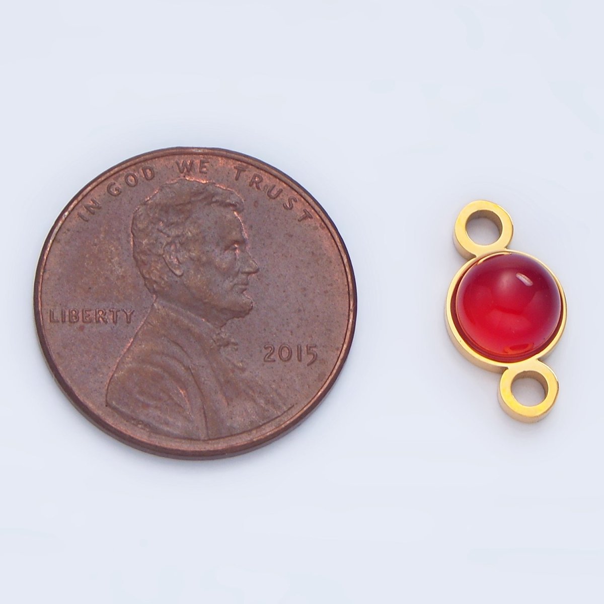 24K Gold plated 7mm Natural Gemstone Minimalist Connector | F569 F586 F587 - DLUXCA