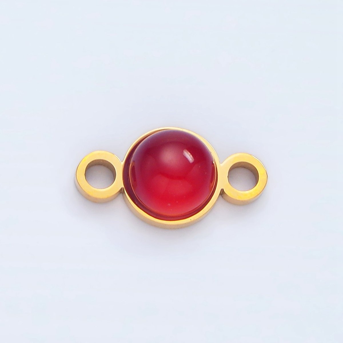 24K Gold plated 7mm Natural Gemstone Minimalist Connector | F569 F586 F587 - DLUXCA