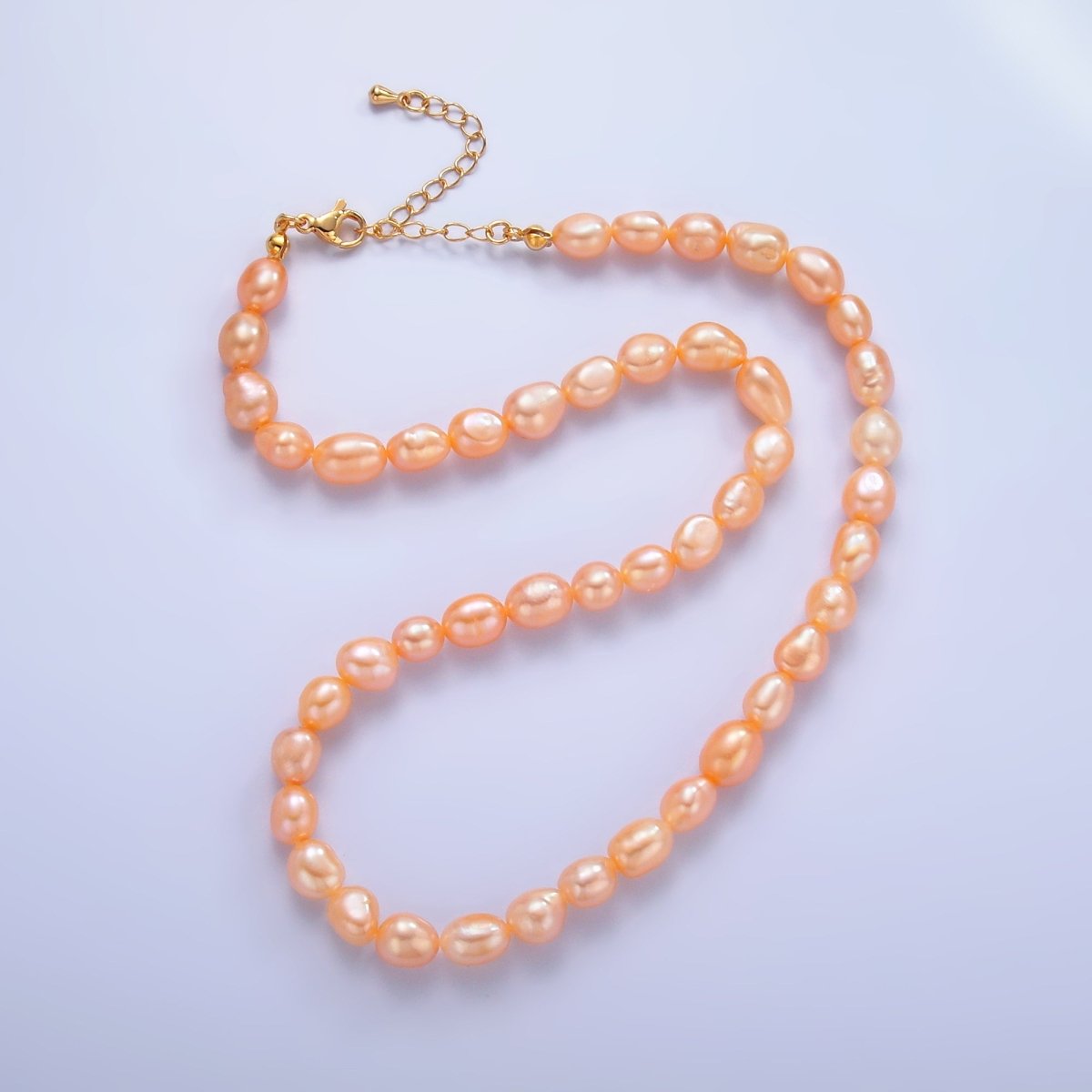 24K Gold plated 7mm Pink Freshwater Pearl 16 Inch Necklace | WA - 3016 