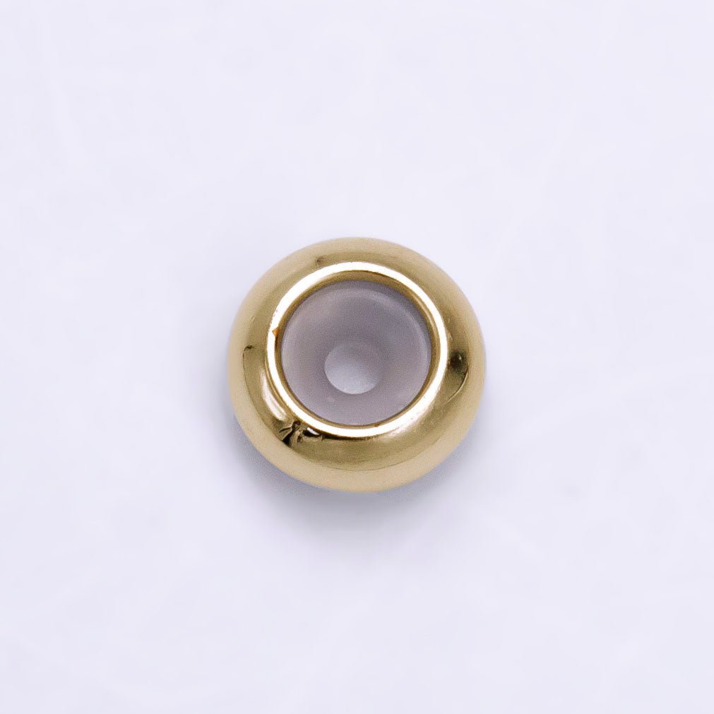 24K Gold plated 7mm Rubber Rhondelle Bead Findings | L409 - DLUXCA