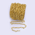 24K Gold plated 7mm Twisted Paperclip Unfinished Chain by Yard | Roll-1515 - DLUXCA