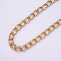 24k Gold plated 8.8mm Unique Cable Chain Link Unfinished Yard Chain in Gold & Silver | ROLL-1303 ROLL-1304 Clearance Pricing