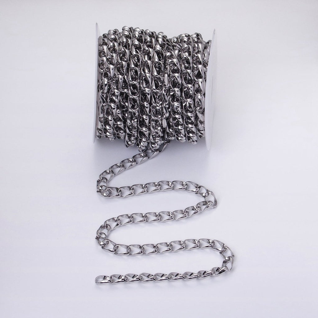 24k Gold plated 8.8mm Unique Cable Chain Link Unfinished Yard Chain in Gold & Silver | ROLL-1303 ROLL-1304 Clearance Pricing
