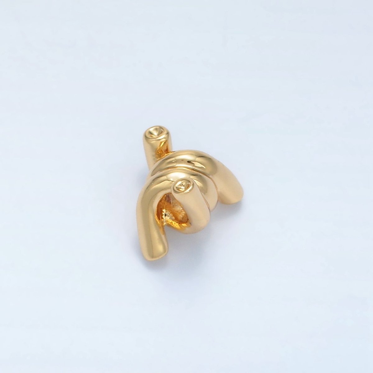 24K Gold plated 8mm Knot Tied Geometric Bead | B906 - DLUXCA