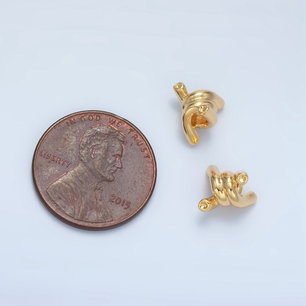 24K Gold plated 8mm Knot Tied Geometric Bead | B906 - DLUXCA