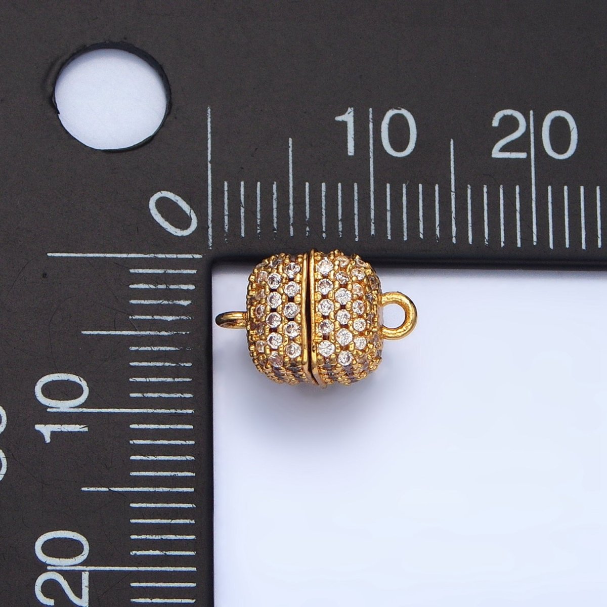 24K Gold plated 8mm Micro Paved CZ Magnetic Closure Findings in Gold & Silver | Z895 - DLUXCA