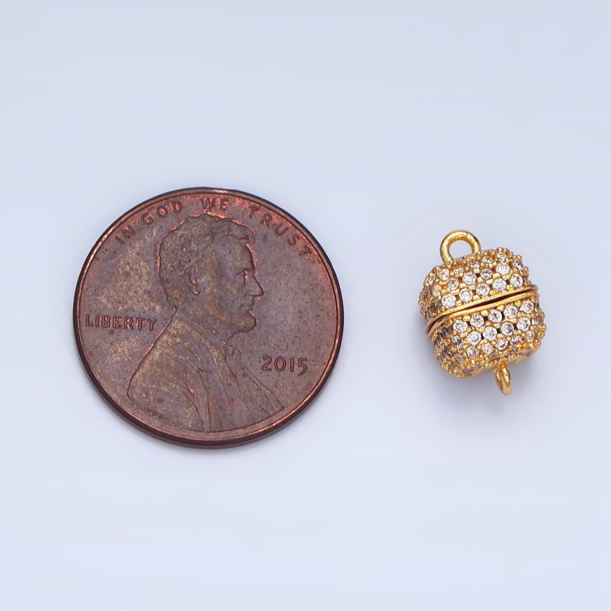 24K Gold plated 8mm Micro Paved CZ Magnetic Closure Findings in Gold & Silver | Z895 - DLUXCA