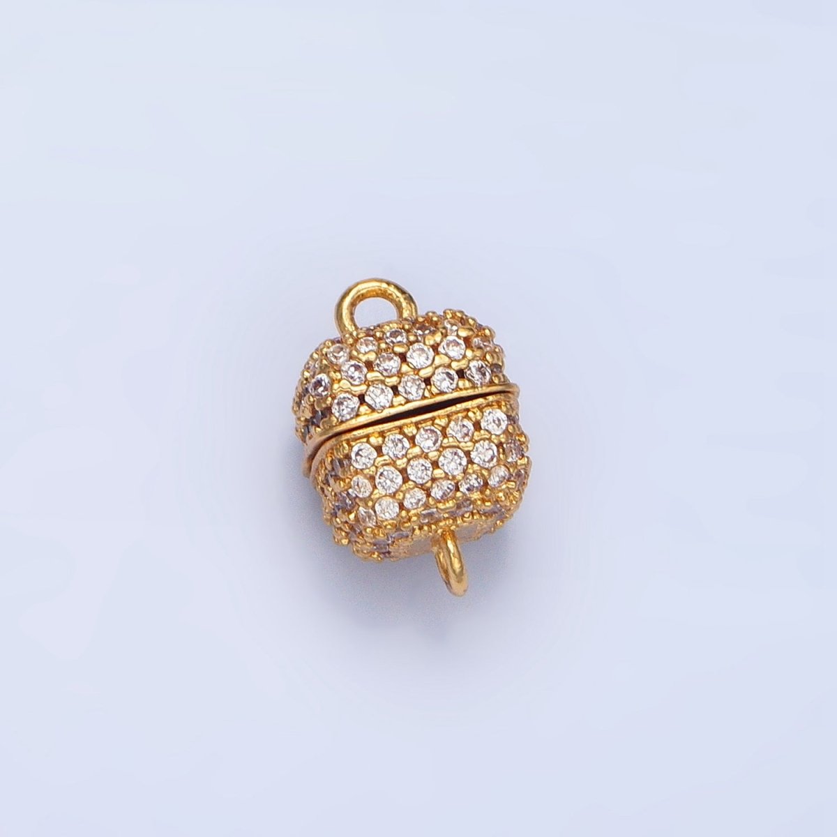 24K Gold plated 8mm Micro Paved CZ Magnetic Closure Findings in Gold & Silver | Z895 - DLUXCA