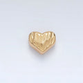 24K Gold plated 9mm Multifaceted Prism Heart Bead in Gold & Silver | B353