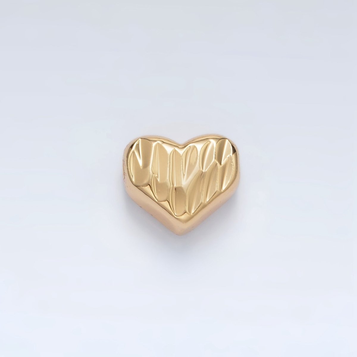 24K Gold plated 9mm Multifaceted Prism Heart Bead in Gold & Silver | B353