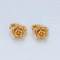 24K Gold plated 9mm Rose Flower Cartilage Huggie Earrings | T213 - DLUXCA