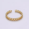 24k Gold plated Adjustable Open Ring Heart Ring Love Ring With Micro CZ Stones For Jewelry Making Supplies R329 - DLUXCA