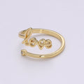 24k Gold plated Adjustable Open Ring Love Ring Word Ring Relationship Gift Promise Ring Trendy For Jewelry Making Supplies - DLUXCA