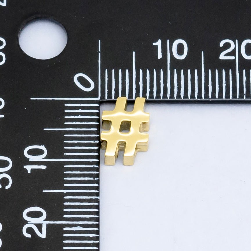 24K Gold plated Ampersand "&" and Number Sign "#" Abbreviation Bead Spacer | B564 B565