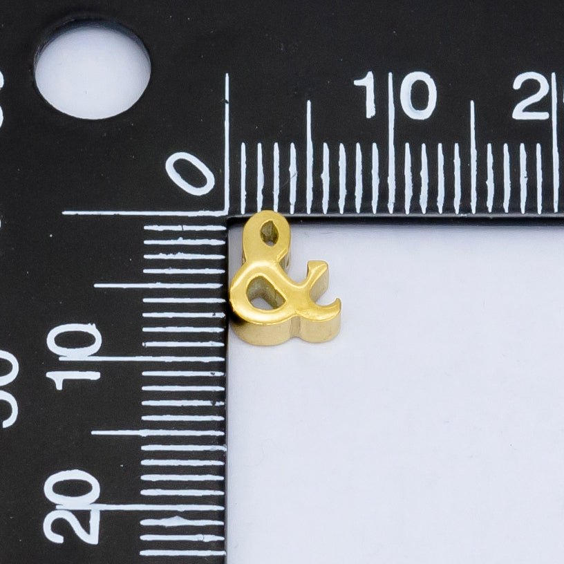 24K Gold plated Ampersand "&" and Number Sign "#" Abbreviation Bead Spacer | B564 B565