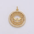 24k Gold plated Angel Charm Micro Pave Cubic Angel Charm, Blessing Charms Angel Wings CZ Sparkle Gold Charm Dainty Minimalist Jewelry Supply D-641 - DLUXCA