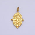 24K Gold plated Artisan Rhombus Geometric Beaded Oval Add-On Charm | AC597 AC598