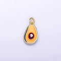 24K Gold plated Avocado Fruit Enamel Mini Charm | C705 - DLUXCA
