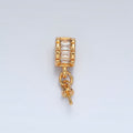 24K Gold plated Baguette CZ Drill Pin Bail Findings | Z849 - DLUXCA