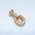 24K Gold plated Baguette CZ Oval Snap Latch Closure Findings | Z901 - DLUXCA