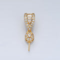 24K Gold plated Baguette Micro Paved CZ Needle Drill Bail Findings | Z889 - DLUXCA