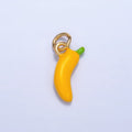 24K Gold plated Banana Fruit Enamel Mini Multidimensional Charm | W052 - DLUXCA