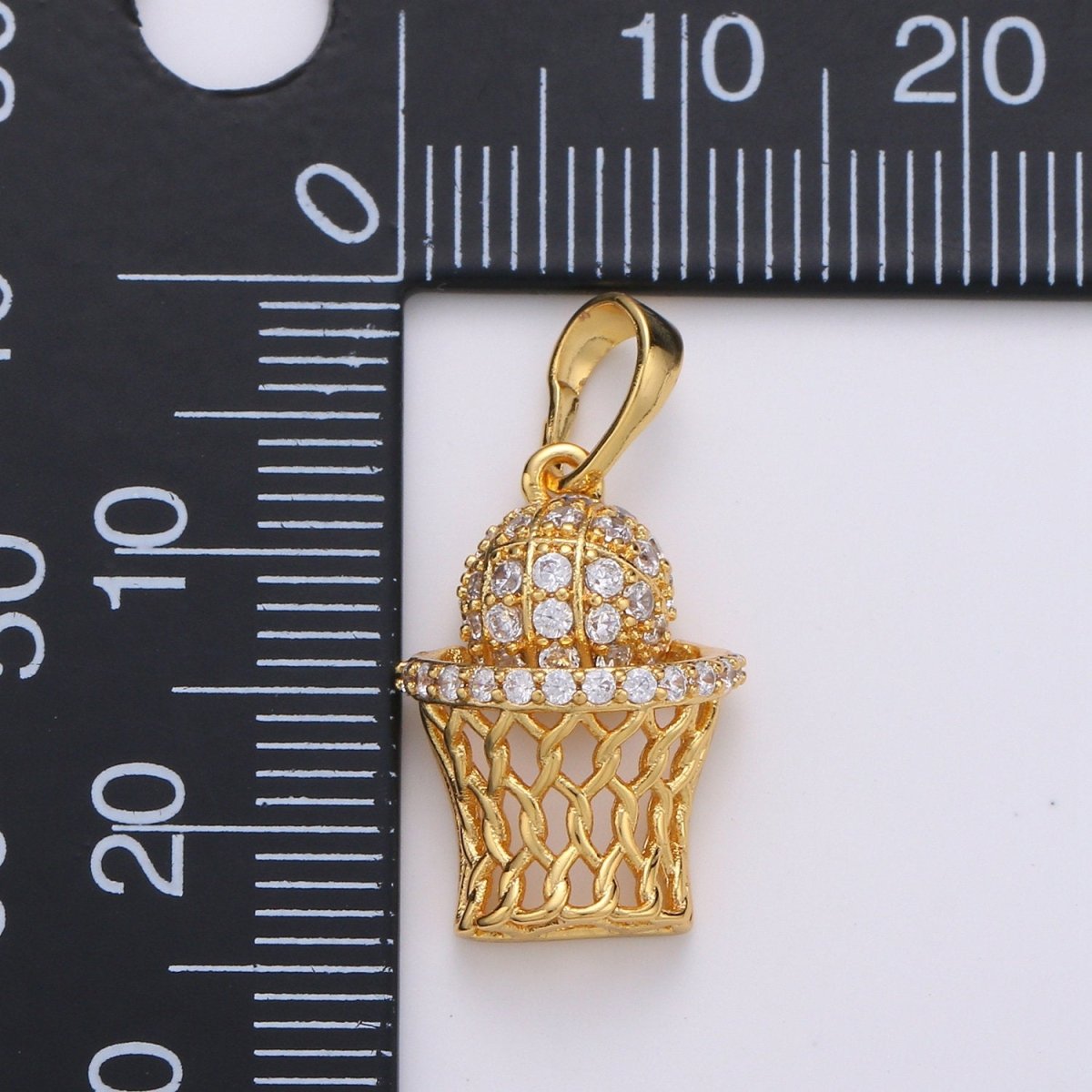 24K Gold plated Basketball Hoop Pendant Sports Jewelry for Men Unisex Necklace Jewelry Making Supply J-072 J-195