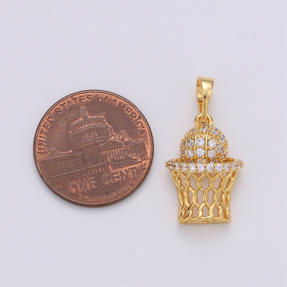 24K Gold plated Basketball Hoop Pendant Sports Jewelry for Men Unisex Necklace Jewelry Making Supply J-072 J-195