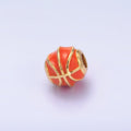 24K Gold plated Basketball Sports Enamel Bead | B185 - DLUXCA