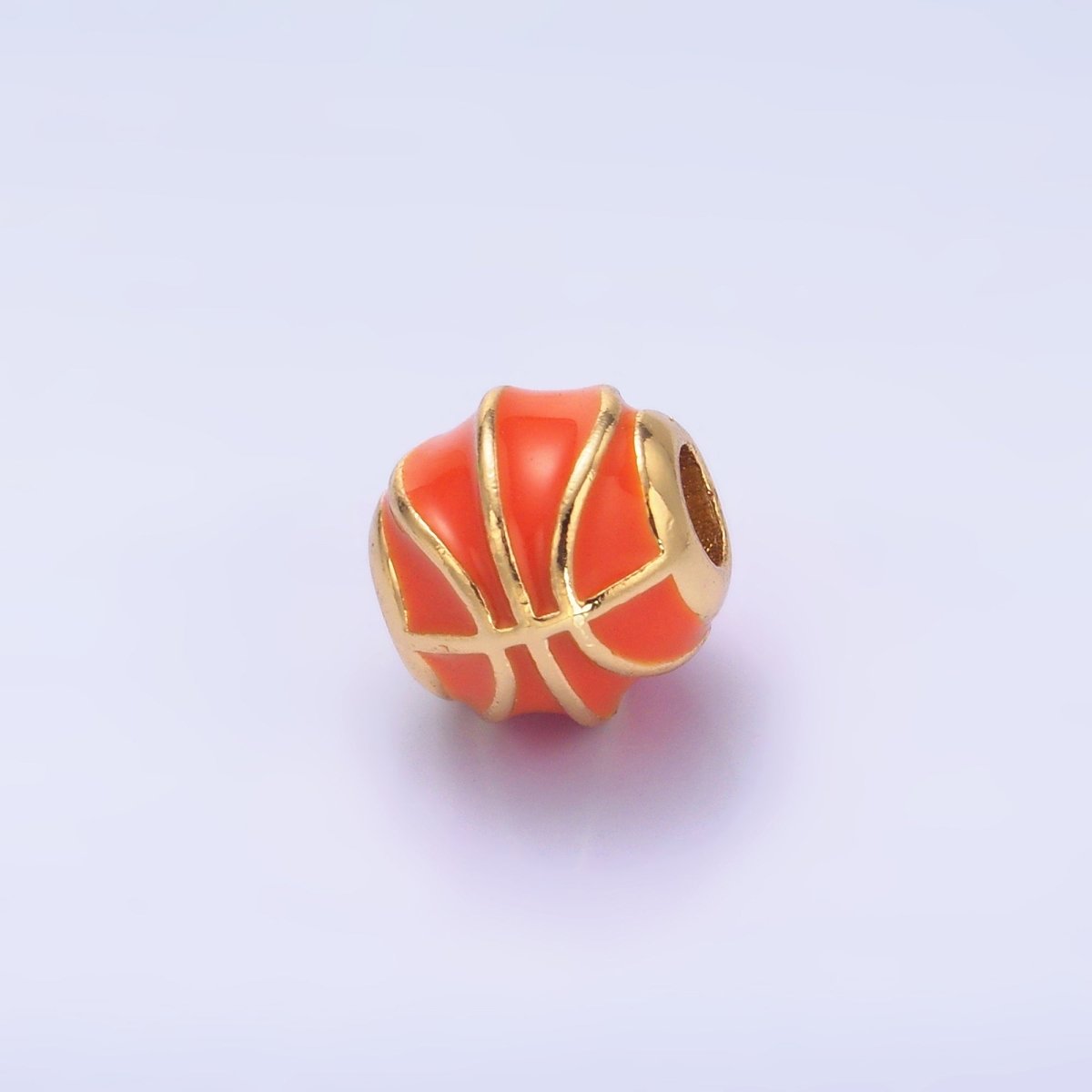 24K Gold plated Basketball Sports Enamel Bead | B185 - DLUXCA