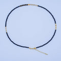 24K Gold plated Bead Glitter Onyx Multifaceted Crystal Gemstone 18 Inch Necklace | WA - 2876 