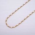 24k Gold plated Beaded Cable with Rolo Link 2.1mm Square Bead Chain Link Unfinished Yard Chain in Gold & Silver | ROLL-1321 Clearance Pricing