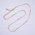 24k Gold plated Beaded Satellite Chain Gold plated Silver Chain Simple Everyday Layering Necklace 15.75 Inch | WA-1855 WA-1856 Clearance Pricing - DLUXCA