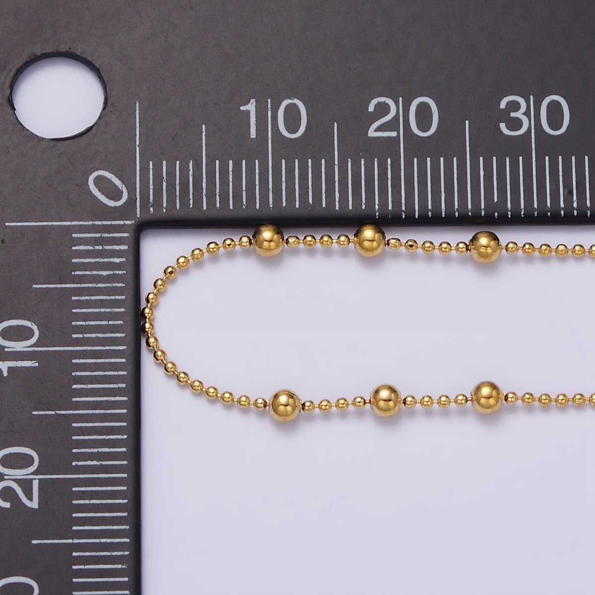 24k Gold plated Beaded Satellite Chain Gold plated Silver Chain Simple Everyday Layering Necklace 18 Inch | WA-1853 WA-1854 Clearance Pricing