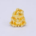 24K Gold plated Birthday Cake Multidimensional 3D Charm in Gold & Silver | W412 