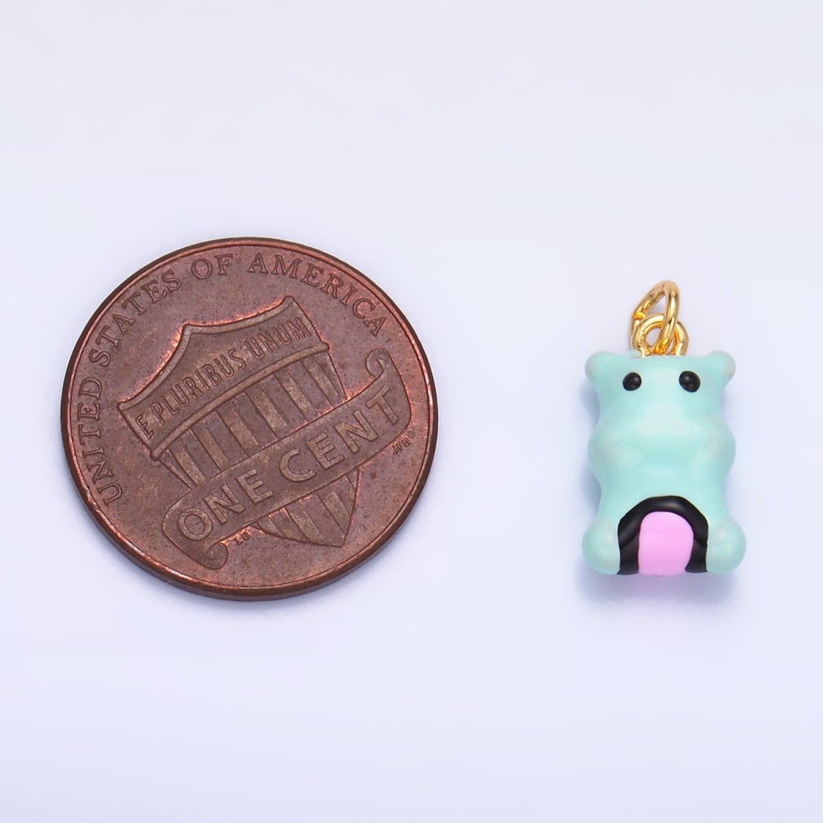24K Gold plated Blue Rotund Hippopotamus Multidimensional 3D Animal Charm | W259 - DLUXCA