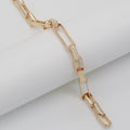 24K Gold plated Bold Gold Shiny Square Paperclip Chain by Yard, Link Cable Rolo Elongate Chain, Wholesale bulk Roll Chain Jewelry Making| ROLL-559 ROLL-560 Clearance Pricing - DLUXCA