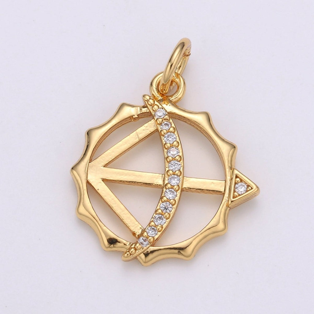 24K Gold plated Bow and Arrow Charm D-904 - DLUXCA