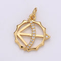 24K Gold plated Bow and Arrow Charm D-904 - DLUXCA