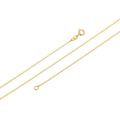 24K Gold plated Box Chain Necklace, 17.5 inch Box Finished Necklace For Jewelry Making, Dainty 1.1mm Box Necklace w/ Spring Ring | CN-294 - DLUXCA