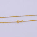 24k Gold plated Box Chain Necklace, 18 Inch, 1mm Gold Chain, Box Link Chain For Women Men | WA-530 Clearance Pricing - DLUXCA