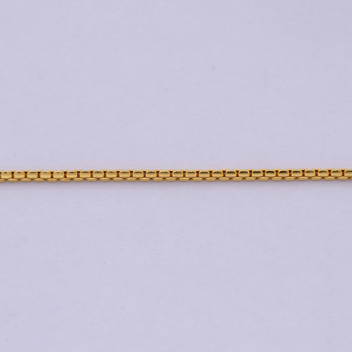 24k Gold plated Box Chain Necklace, 18 Inch, 1mm Gold Chain, Box Link Chain For Women Men | WA-530 Clearance Pricing - DLUXCA