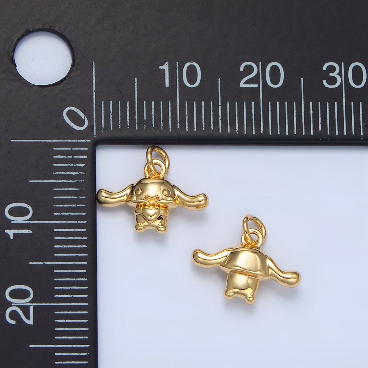 24K Gold plated Bunny Rabbit Animal Multidimensional Mini Charm | X889 - DLUXCA