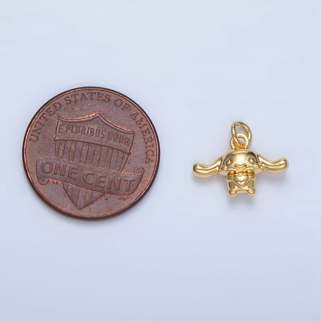 24K Gold plated Bunny Rabbit Animal Multidimensional Mini Charm | X889 - DLUXCA