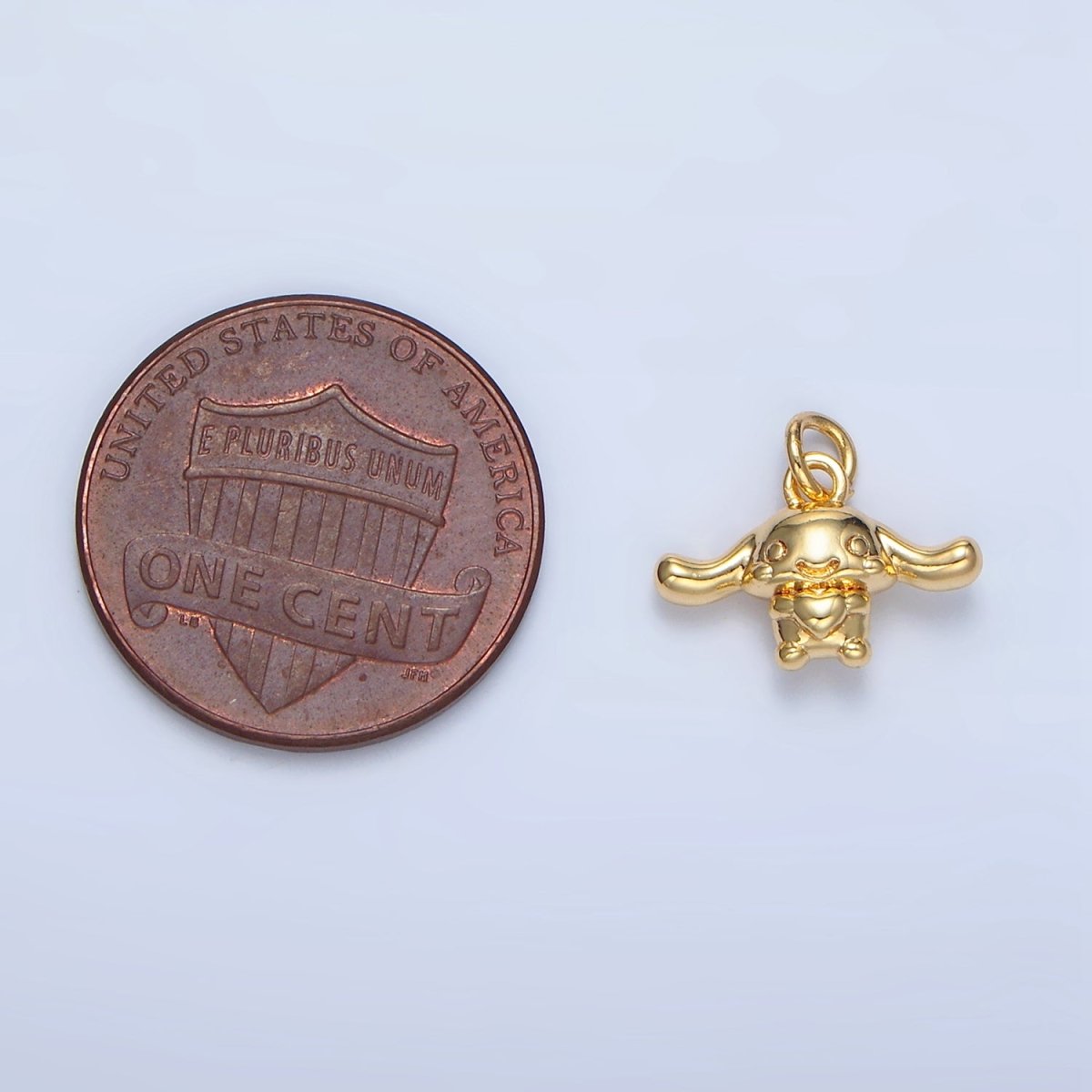 24K Gold plated Bunny Rabbit Animal Multidimensional Mini Charm | X889 - DLUXCA